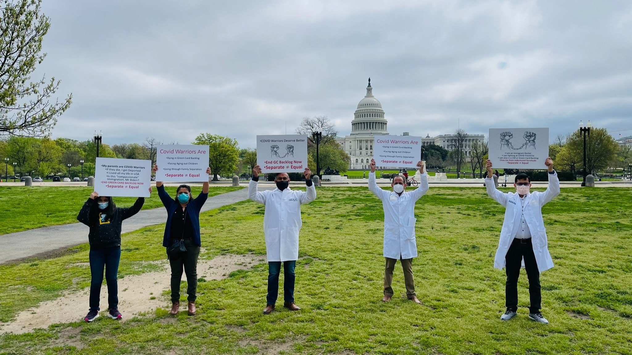 Indian-American frontline healthcare workers protest against green card backlog in Washington DC