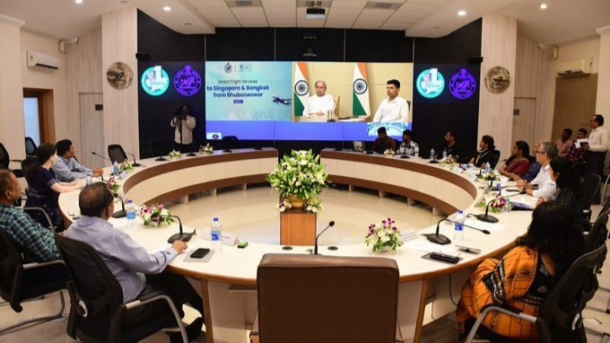 Odisha CM Naveen Patnaik kicks off air ticket service to Singapore