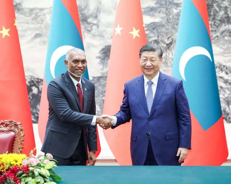 Mohamed Muizzu with Xi Jinping 