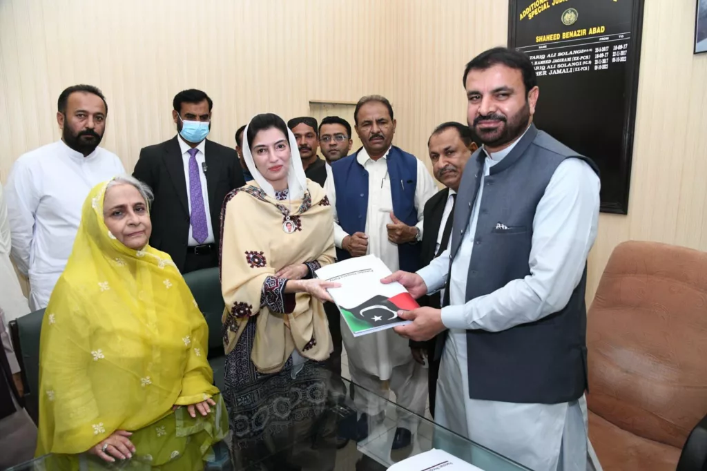 Aseefa Bhutto Zardari with her nomination papers