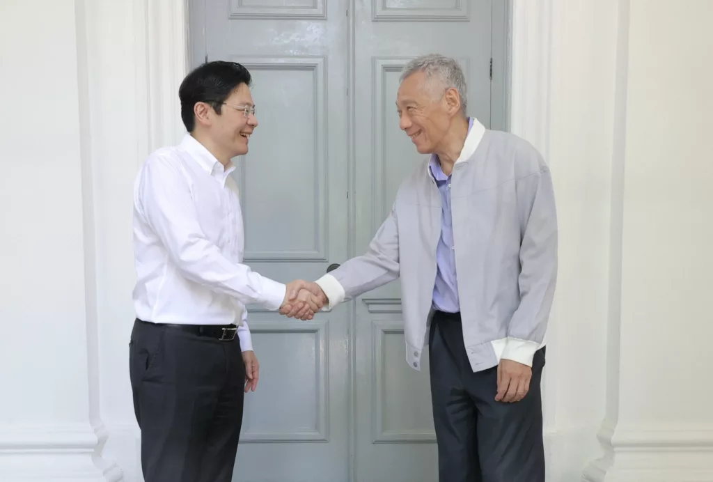 Singapore PM-designate Lawrence Wong with PM Lee Hsien Loong