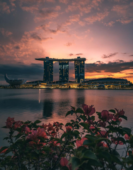 Sunrise view of Marina Bay Sands, Singapore