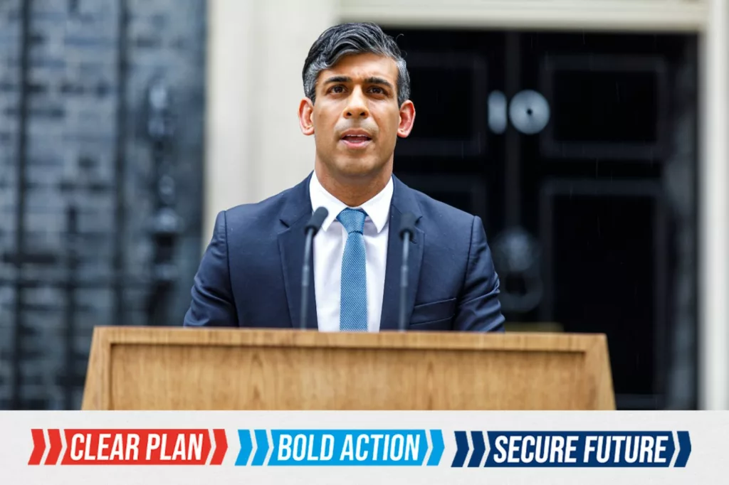 UK Prime Minister Rishi Sunak announces the 2024 general election date