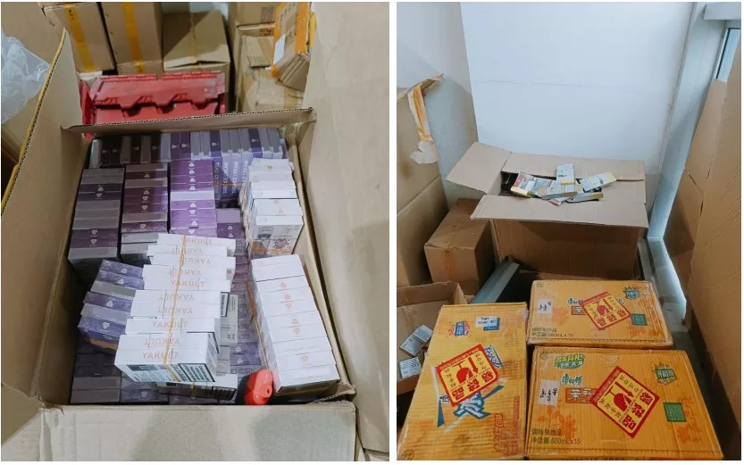 E-vaporisers and components found at a warehouse unit at Woodlands Industrial ParK. Photo courtesy: HSA