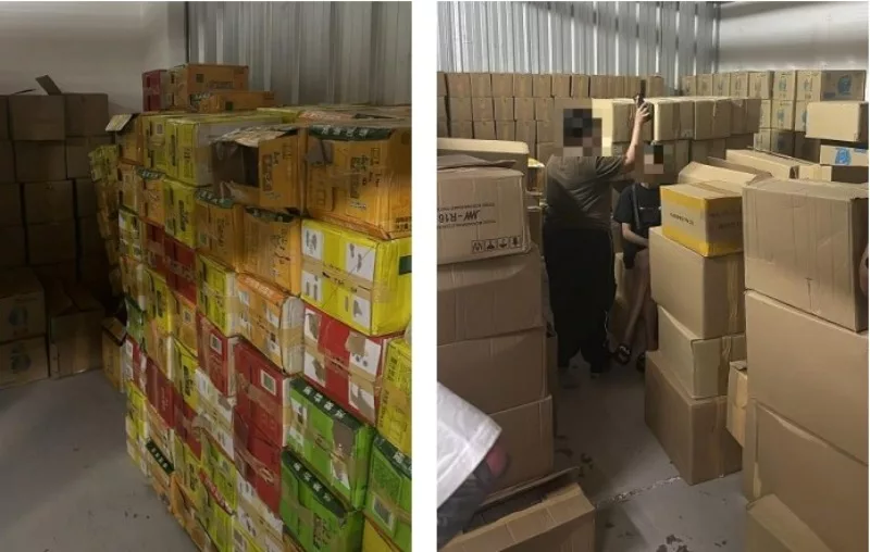 E-vaporisers and components found at a storage unit at Woodlands Loop. Photo courtesy: Health Sciences Authority