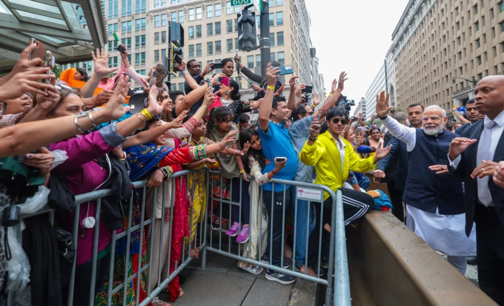Indian Americans greet Narendra Modi in Washington DC