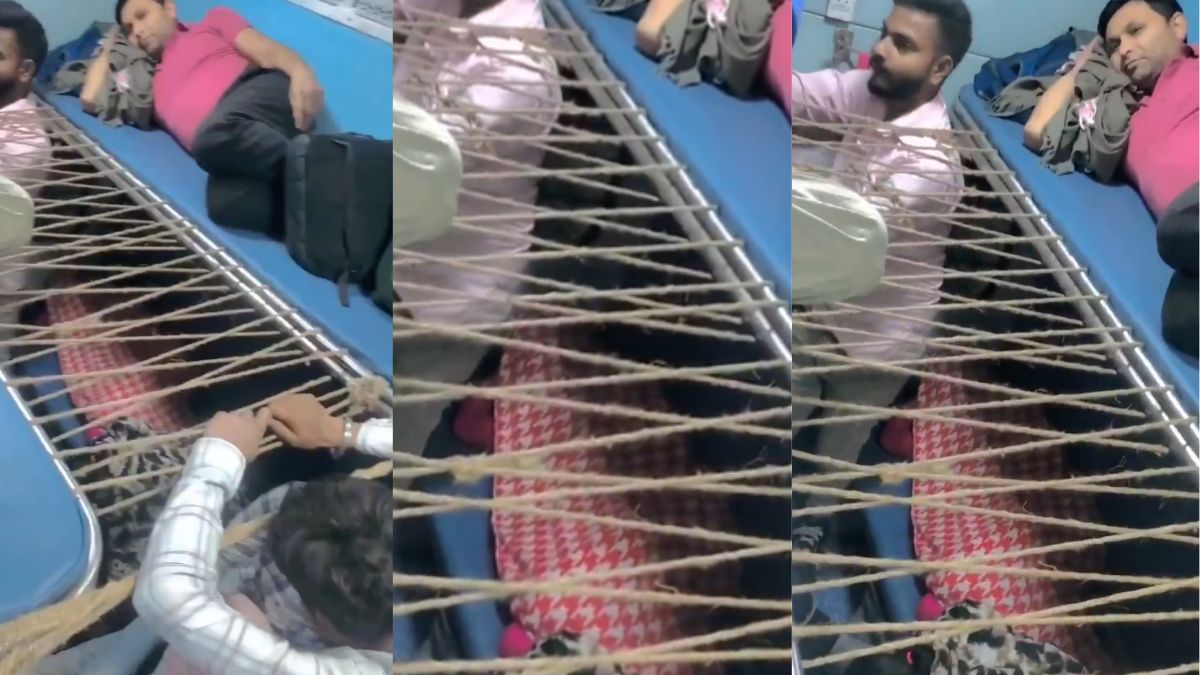 WATCH: Indian man weaves hammock between train berths, video of his desi hack goes viral