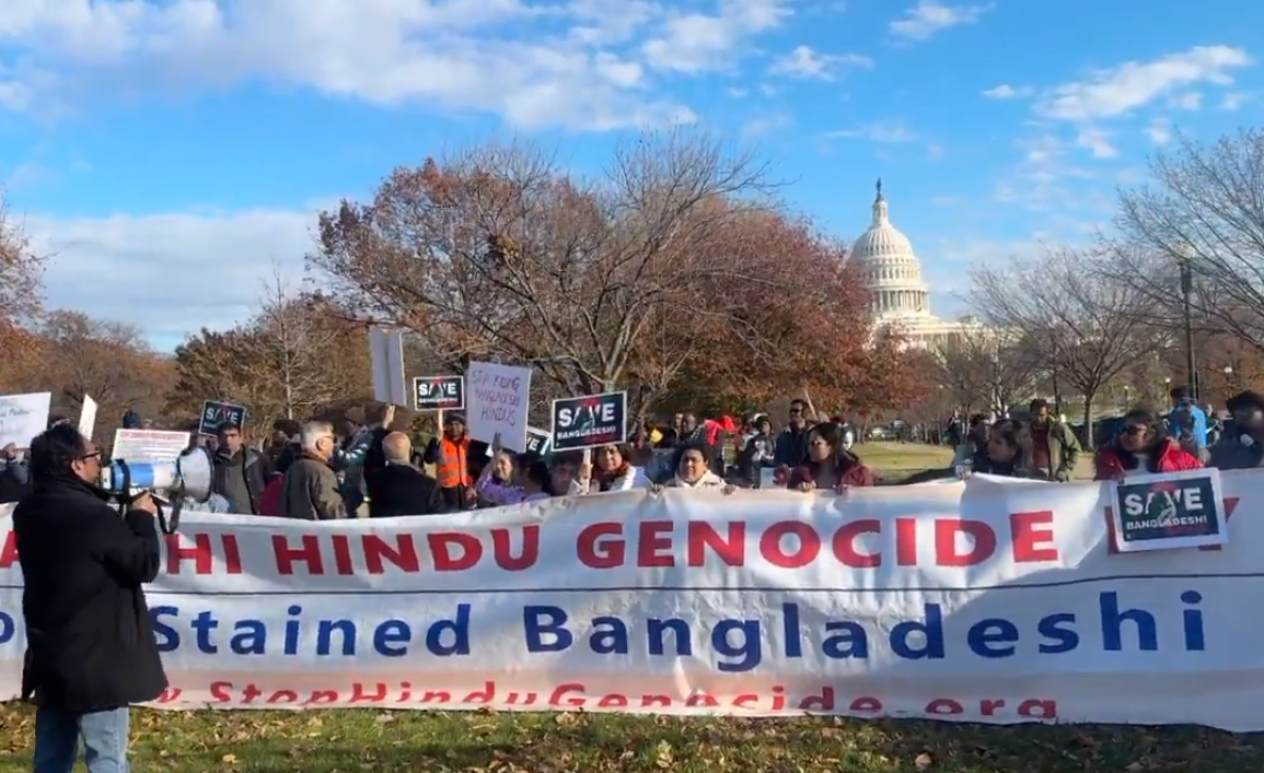 Indian Americans march from White House to US Capitol in protest against spate of attacks on Hindus in Bangladesh