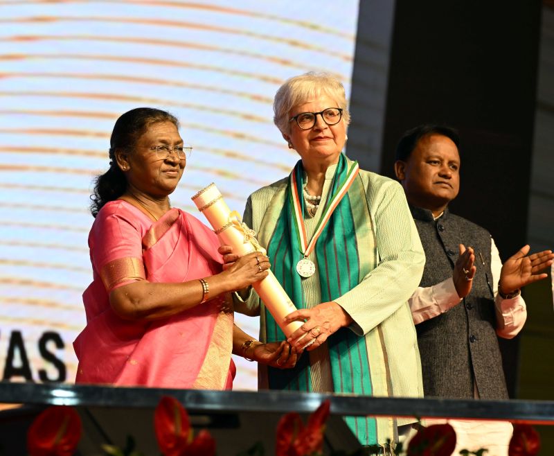 Indian President Droupadi Murmu attends 18th Pravasi Bharatiya Divas Convention in Odisha.