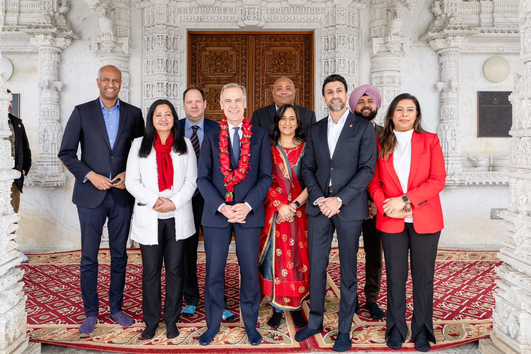 Canadian PM Mark Carney visited the BAPS Shri Swaminarayan Mandir in Toronto on Saturday to join the Hindu community.