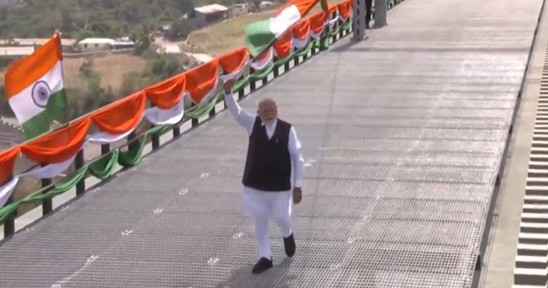 Narendra Modi inaugurated Chenab Railway Bridge, the tallest railway bridge in the world, in the Reasi district of Jammu and Kashmir