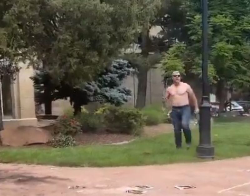 At least six people were injured after a man threw Molotov cocktails on demonstrators during pro-Israel rally.