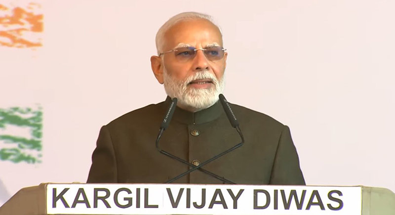 PM Narendra Modi on Saturday wished the nation on Kargil Vijay Diwas on its 26th anniversary
