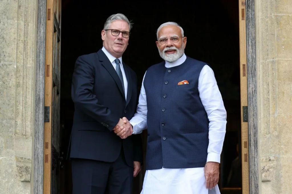 Indian Prime Minister Narendra Modi with Prime Minister of the United Kingdom Keir Starmer at Chequers