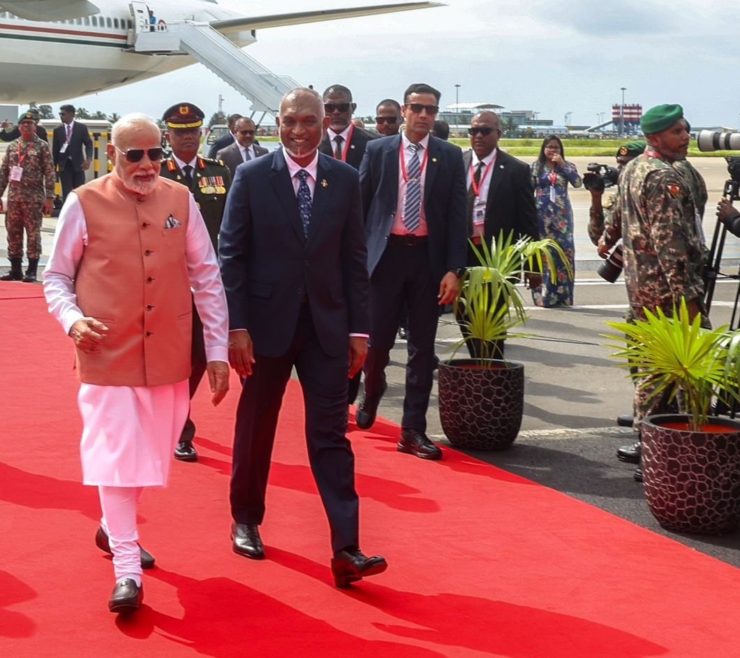 Prime Minister Narendra Modi on Friday arrived in the Maldives for a two-day visit to the country after concluding his UK visit