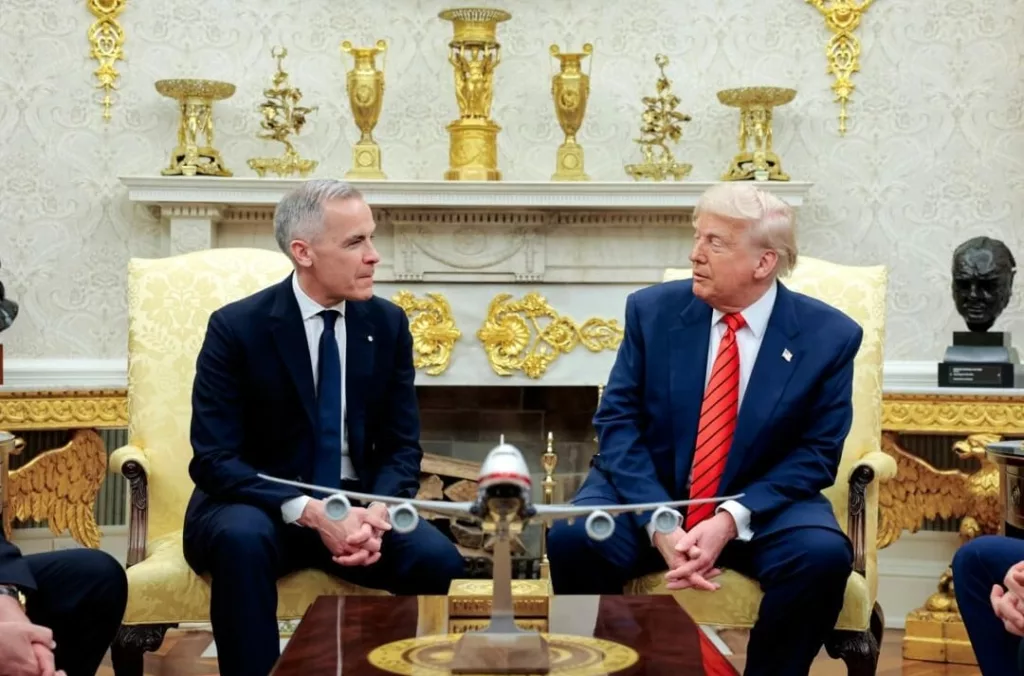 Canadian PM Mark Carney with US President Donald Trump