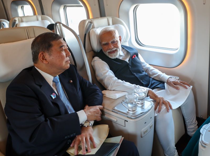 Prime Minister Narendra Modi joined his Japanese counterpart Shigeru Ishiba to travel on a bullet train from Tokyo to Sendai