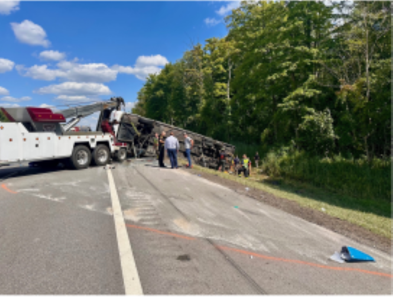 At least five tourists died after a bus carrying 54 passengers, including Indians, rolled and crashed on a New York state highway on Friday.