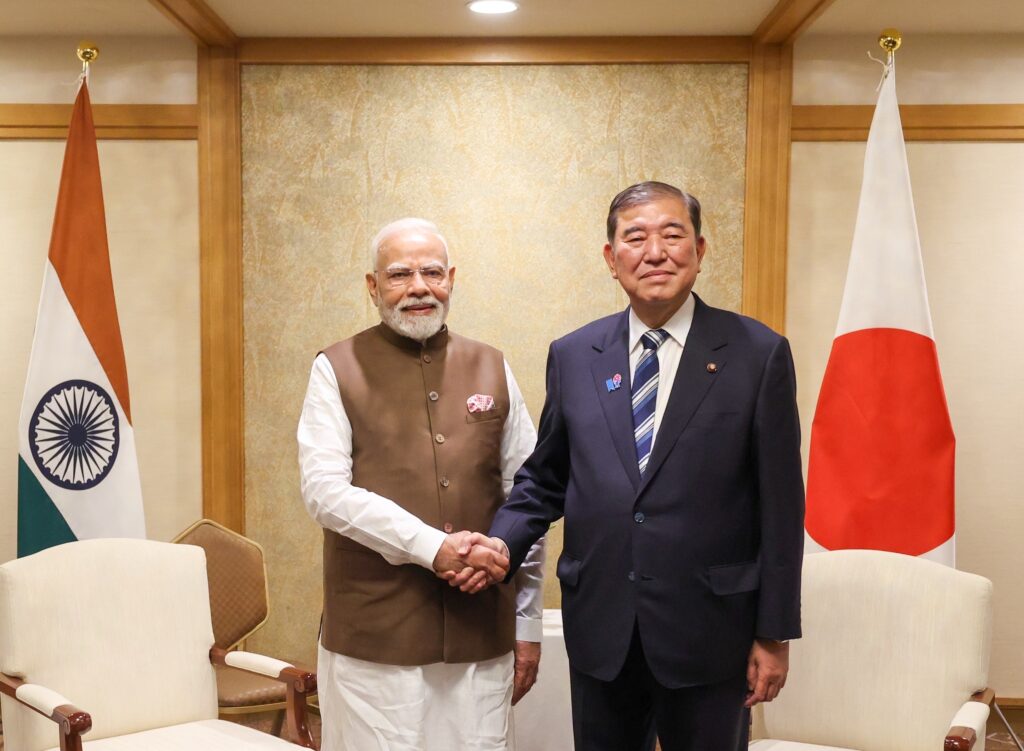 Indian PM Narendra Modi and Japanese PM Shigeru Ishiba