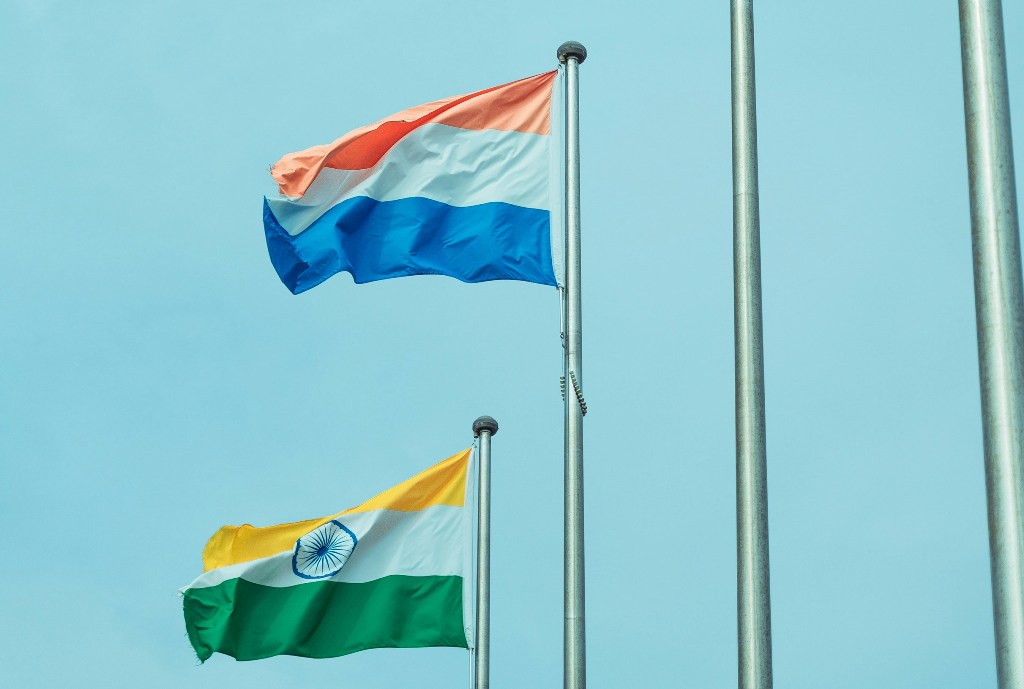 India, Dutch flags